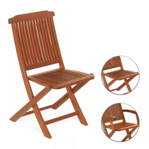 Sedia e poltrona pieghevole in legno di keruing PRIMULA