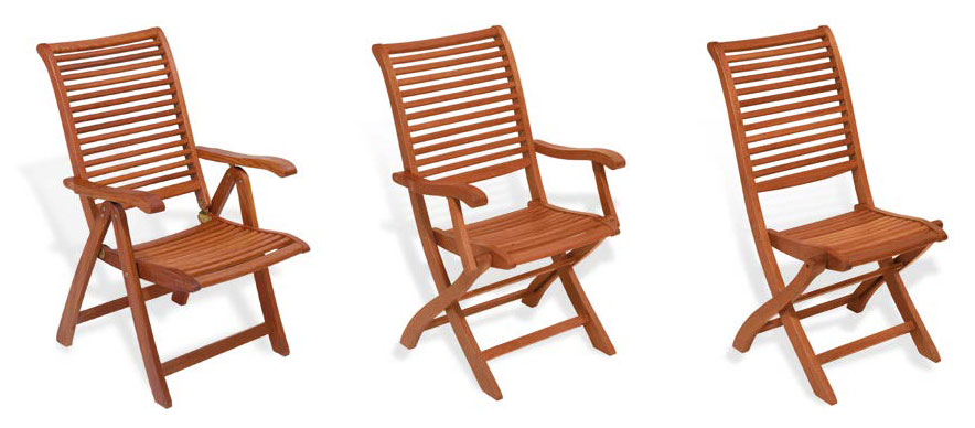 Sedia e poltrona pieghevole in legno di keruing MARANTA