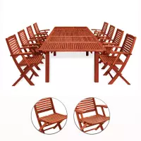Set pranzo da giardino in legno THUJA/MARANTA da 8 posti