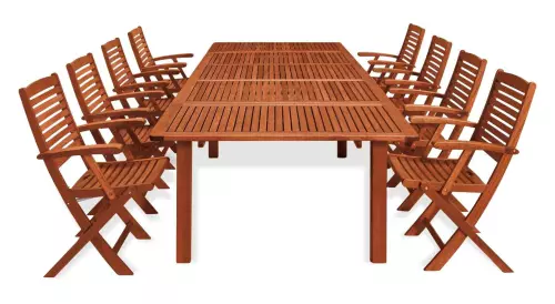 Tavolo da esterno in legno di keruing allungabile THUJA