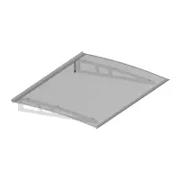 Pensilina in policarbonato e alluminio P 100 x L 140 cm, copertura trasparente