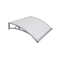 Pensilina in policarbonato e ABS P 90 x L 140 cm, copertura compatta satinata con sgocciolatoio