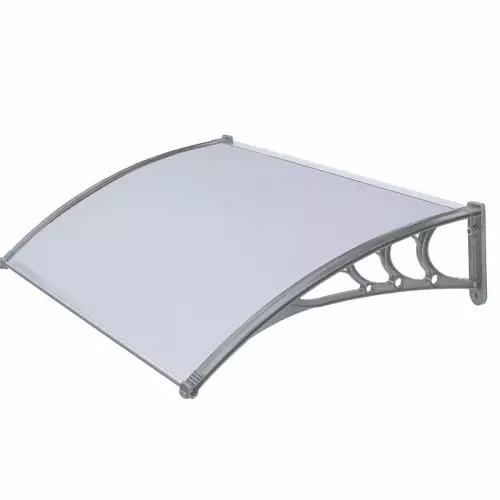 Pensilina in policarbonato e ABS P 100 x L 150 cm, copertura compatta satinata opalino : GRIGIO