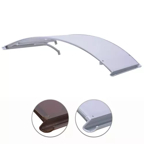 Pensilina in policarbonato e alluminio 120 x 160 cm, con sgocciolatoio