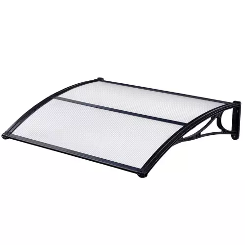 Pensilina in policarbonato e ABS P 100 x L 120 cm, copertura alveolare satinata