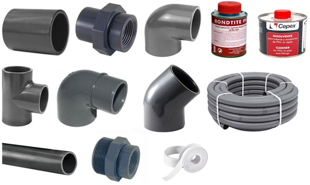 Kit raccordi e tubazioni per collegamento impianto piscina