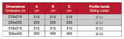 Gazebo da giardino LINOSA in alluminio, con tende scorrevoli