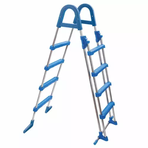 Scaletta di sicurezza AZURO in acciaio a 4 gradini - 4X4 h.1,20 - Per piscine fino a 1,22 m di altezza