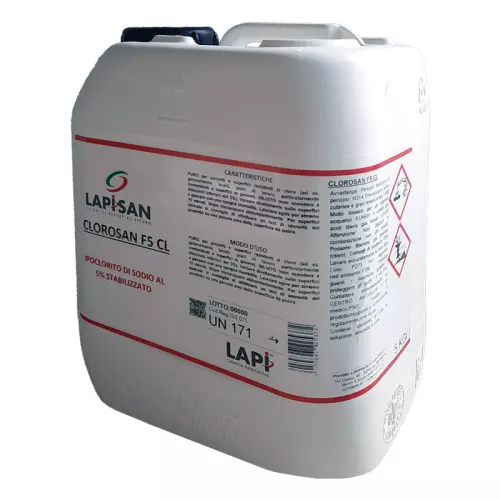 CLOROSAN F5 CL tanica da 5 L -  Detergente igienizzante solo per uso professionale