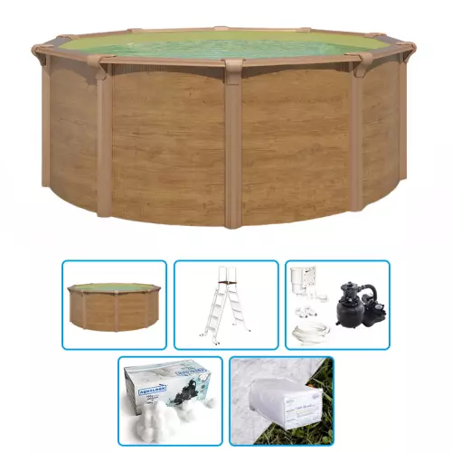 Piscina fuori terra STEELWOOD - Ø 4,60 x h.1,32 m - KIT BASE