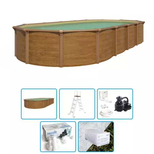 Piscina fuori terra STEELWOOD Omega - 7,30 x 3,65 x h.1,32 m - KIT BASE
