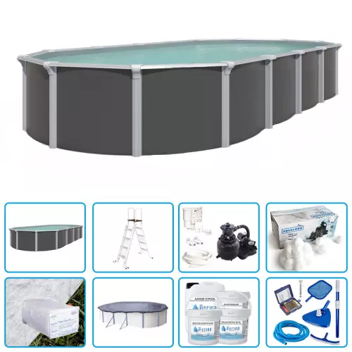 Piscina fuori terra STEELDESIGN Omega - 9,15 x 4,60 x h.1,32 m - KIT PRO