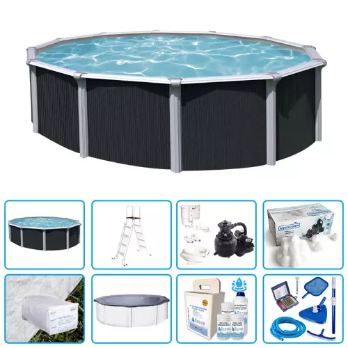 Piscina fuori terra STEELDESIGN - Ø 4,55 x h.1,32 m - KIT PRO