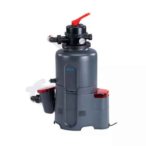 Filtro a sabbia monoblocco AZURO da 6 m³/h con valvola dall'alto, timer e cestello pre-filtro