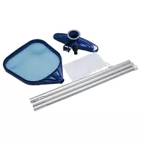 Kit mantenimento pulizia piscine con asta telescopica 249 cm, retino e aspiratore