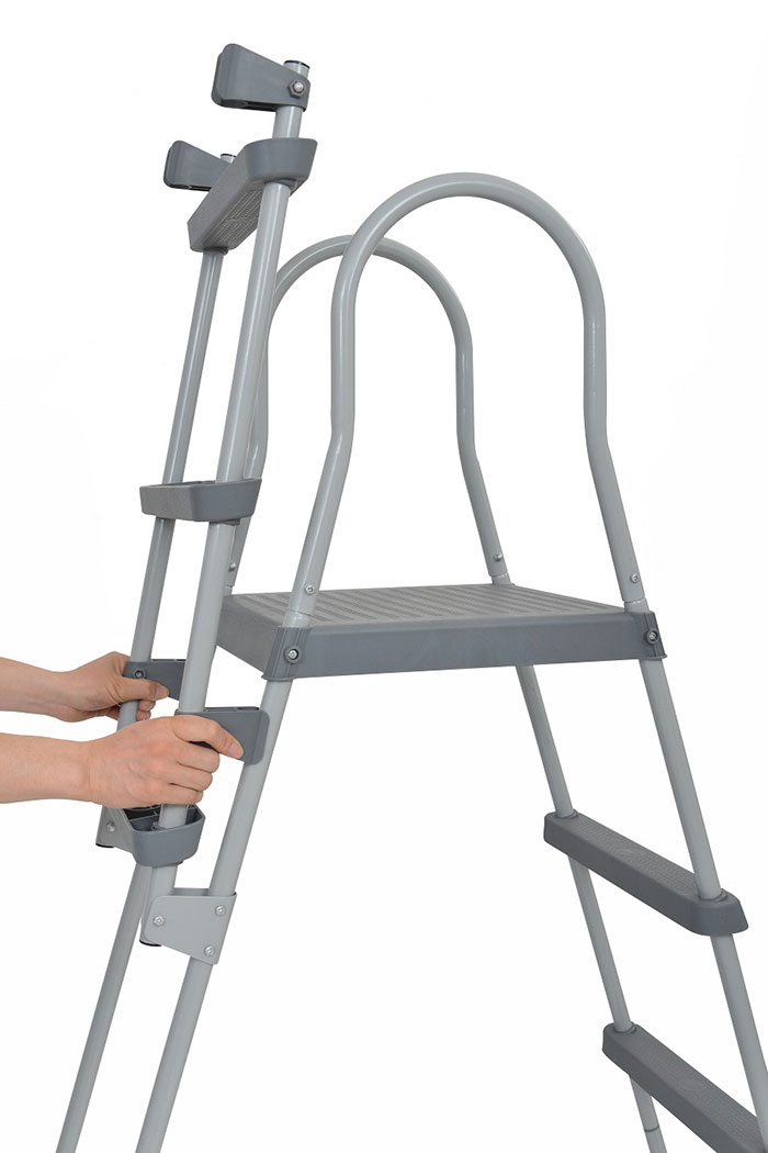 Scaletta di sicurezza a 3 gradini h 1,09 m per piscina fuori terra