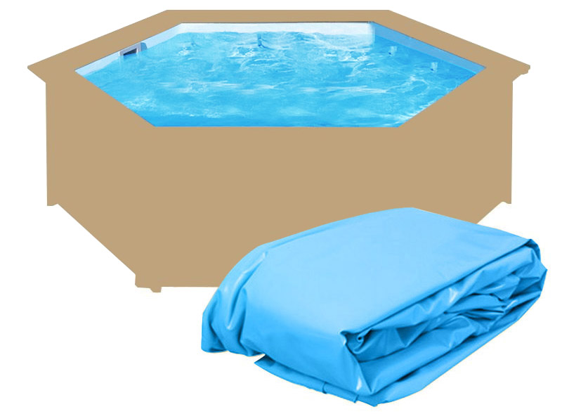 Liner di ricambio per piscine in legno GRE esagonali, varie misure
