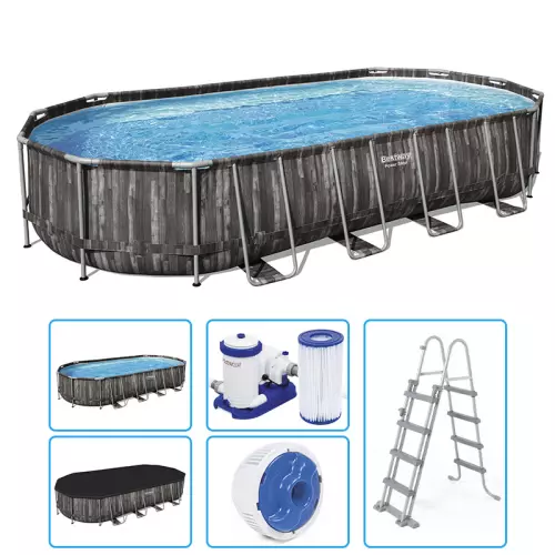 Piscina fuori terra Bestway POWER STEEL Ovale 7,32 x 3,66 x h 1,22 m - KIT BASE