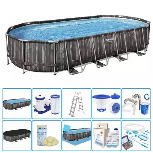 Piscina fuori terra Bestway POWER STEEL Ovale 7,32 x 3,66 x h 1,22 m - KIT PRO