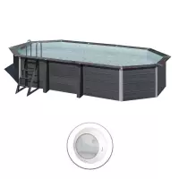 Piscina in legno composito WPC WOOD 6,64 x 3,86 x h 1,24 m