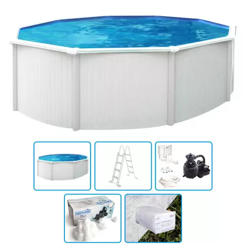 Piscina fuori terra STEEL White - Ø 4,60 x h.1,20 m - KIT BASE