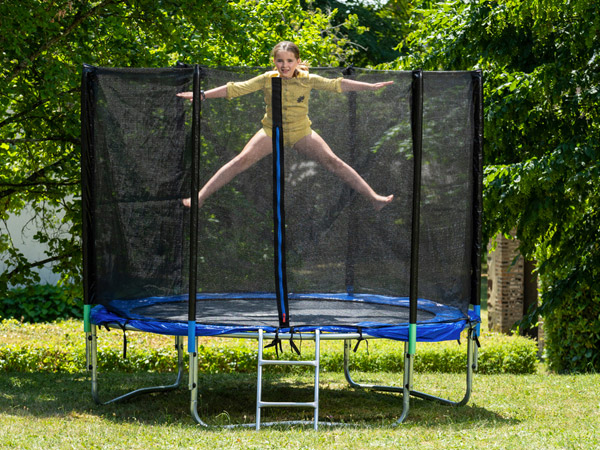 Tappeto elastico da giardino JUMP OUTDOOR con rete di sicurezza