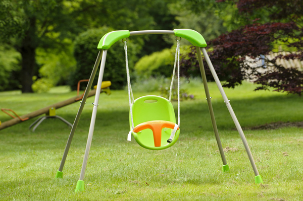 Altalena in acciaio ARMADILLO con seggiolino di sicurezza