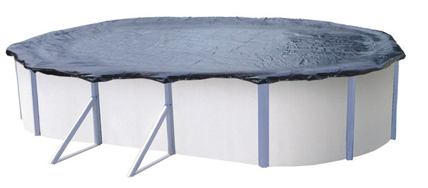 Copertura invernale piscina fuori terra di forma ovale