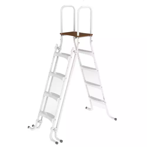 Scaletta di sicurezza in metallo 2x4 gradini h 1,40 m - con piattaforma