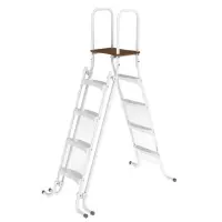 Scaletta di sicurezza in metallo 2x4 gradini h 1,40 m - con piattaforma