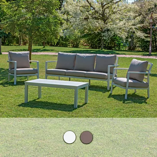 Salotto da giardino in alluminio AFRODITE, 3 posti