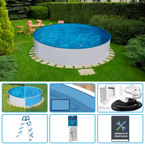Piscina fuori terra circolare AZURO BASIC Ø 2,40 h.0,90 m - KIT BASE