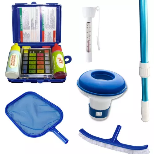 Kit di pulizia e analisi per piscina