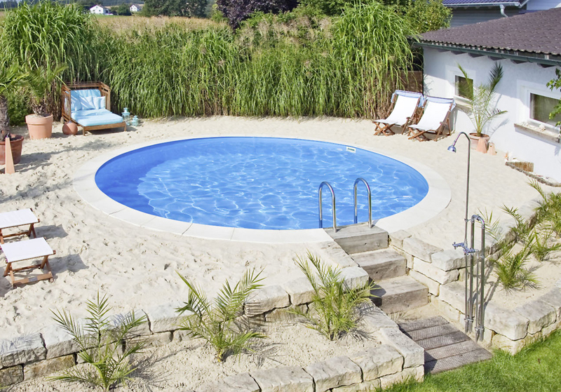 Esempio installazione piscina interrata in lamiera CLIO