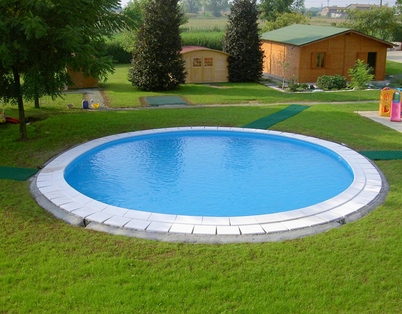 Esempio installazione piscina interrata in lamiera CLIO