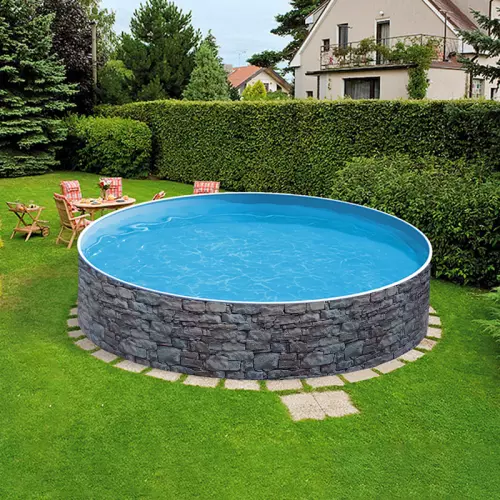 Piscina fuori terra circolare AZURO STONE Ø 5,00 h.1,20 m