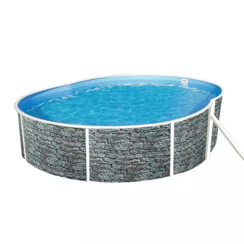 Piscina fuori terra ovale AZURO STONE 5,50 x 3,70 x h.1,20 m