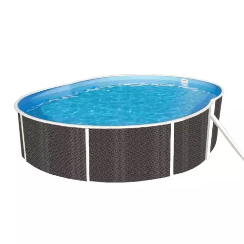 Piscina fuori terra ovale AZURO RATTAN 5,50 x 3,70 x h.1,20 m