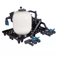 Impianto di filtrazione monoblocco SIDE preassemblato da 7,5 mc/h a 35 mc per piscine a skimmer