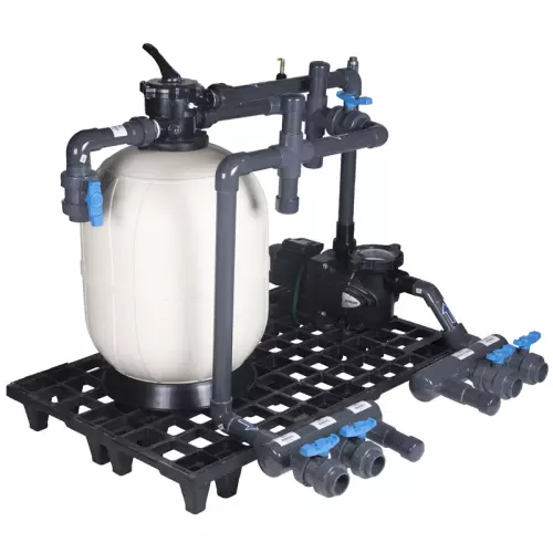 Impianto di filtrazione monoblocco TOP preassemblato da 7,5 mc/h a 15 mc per piscine a skimmer