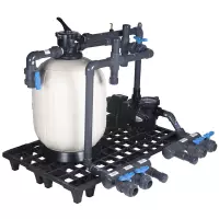 Impianto di filtrazione monoblocco TOP preassemblato da 7,5 mc/h a 15 mc per piscine a skimmer