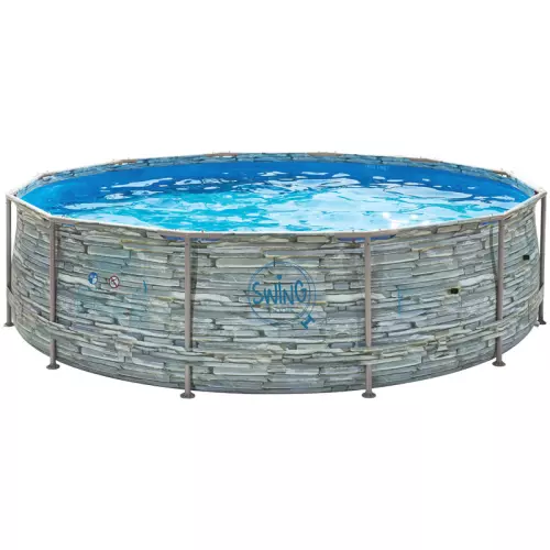 Piscina Fuori Terra SWING METAL FRAME STONE DESIGN Ø 3,66 x h 0,91 m
