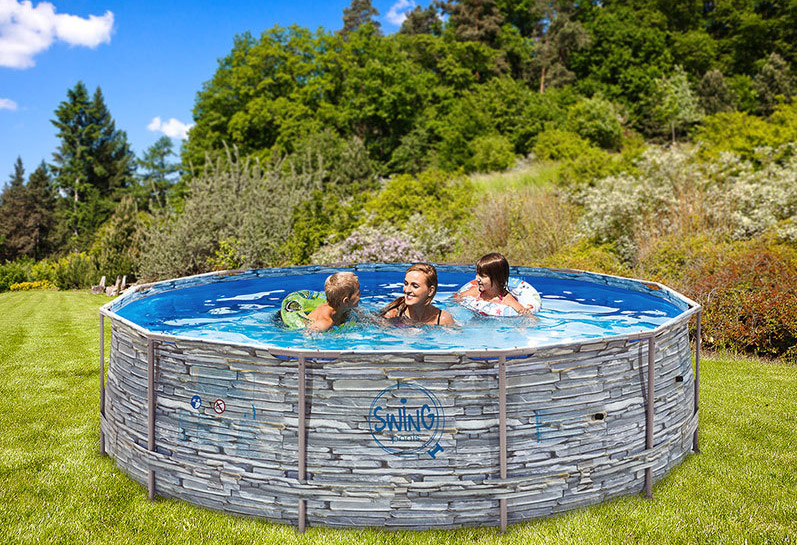 Piscina Fuori Terra SWING METAL FRAME STONE DESIGN Piscina Fuori Terra SWING METAL FRAME STONE DESIGN