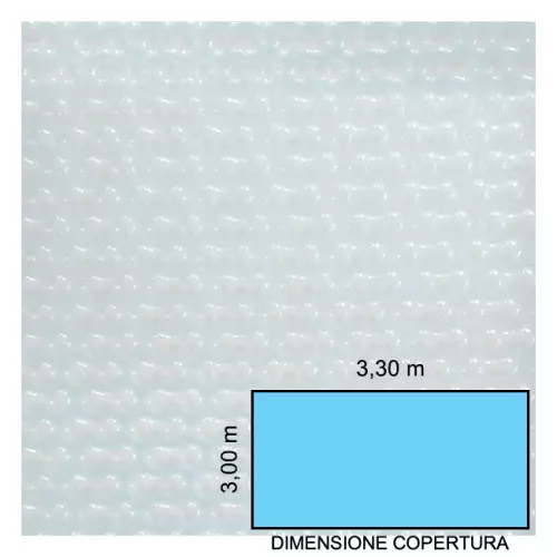 Copertura Isotermica a doppie bolle d'aria BUBBLE BUBBLE Trasparente già realizzata per piscine rettangolari 3,30 x 3,00 m - Usata