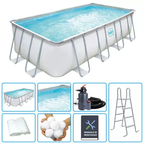 Piscina Fuori Terra SWING ELITE METAL FRAME rettangolare 5,49 x 2,74 x h.1,32 m - KIT EASY