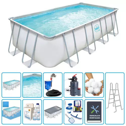 Piscina Fuori Terra SWING ELITE METAL FRAME rettangolare 5,49 x 2,74 x h.1,32 m - KIT PRO