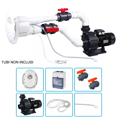 Nuoto Controcorrente Mr. PISCINA HYDRO 10 con pompa per idromassaggio MRB 25 da 5.50 HP Trifase - KIT PRO