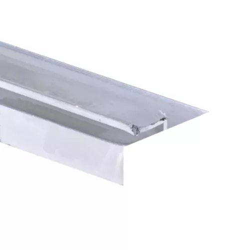 Bordino in alluminio anodizzato per piscina in pannelli d'acciaio - dritto senza aletta