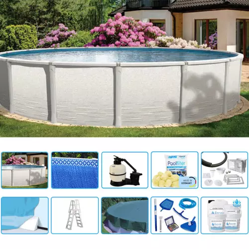 Piscina fuori terra circolare OPUS SIGNATURE Ø 6,40 x h 1,32 m - KIT PLUS