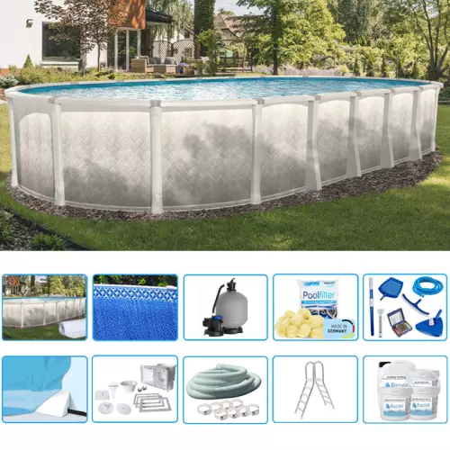 Piscina fuori terra ovale OPUS TUSCANY 10,05 x 5,49 x h 1,32 m - KIT PLUS